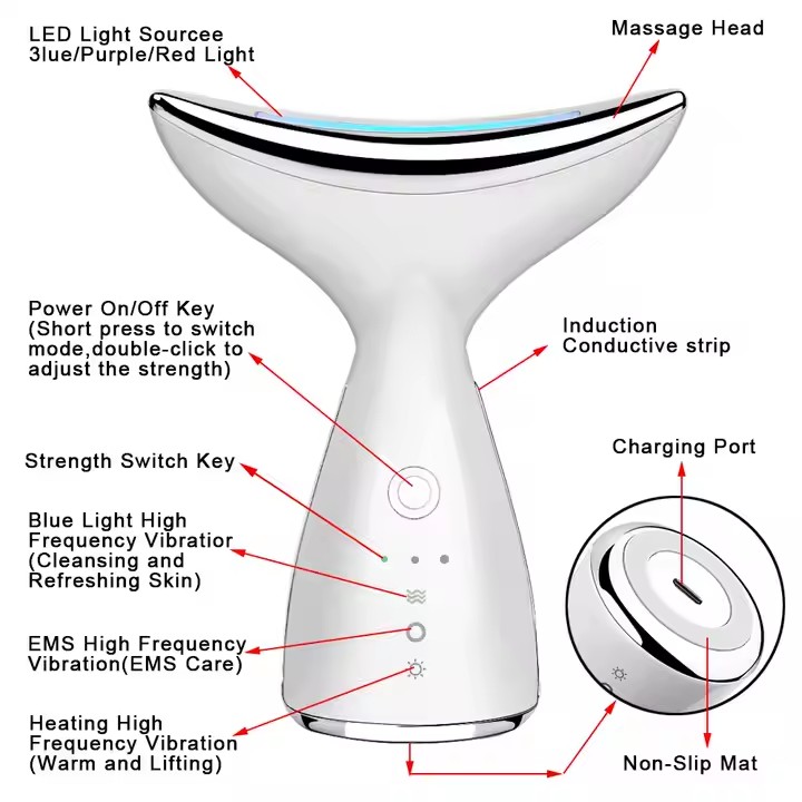 電気ワイヤレスネック美容美顔器しわ取りリフト装置