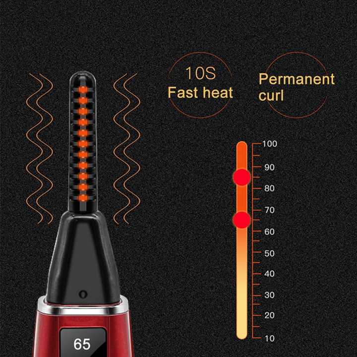 ミニ充電式電気加熱まつげカーラー LCD スクリーン付き